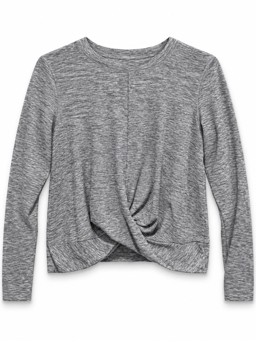 Old Navy Active Breathe On Gray Twist Front Long Sleeve Top L